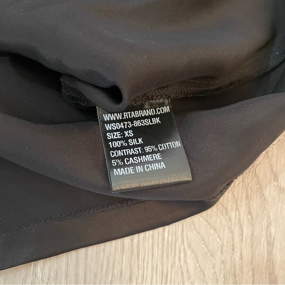 RtA Axel Tee Black Silk Off the Shoulder Top - Picture 9 of 13